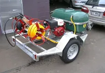 Waterblaster Trailer — Designed for commercial waterblasting operations with secure mounting points and storage solutions.